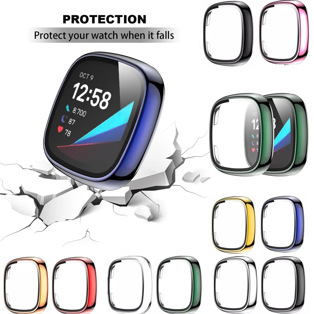 New High Quality PC Protective Case Cover For Fitbit Versa 3 / Sense Watch Case Shell Full Screen Protector Tempered Glass Film
New High Quality PC Protective Case Cover For Fitbit Versa 3 / Sense Watch Case Shell Full Screen Protector Tempered Glass Film