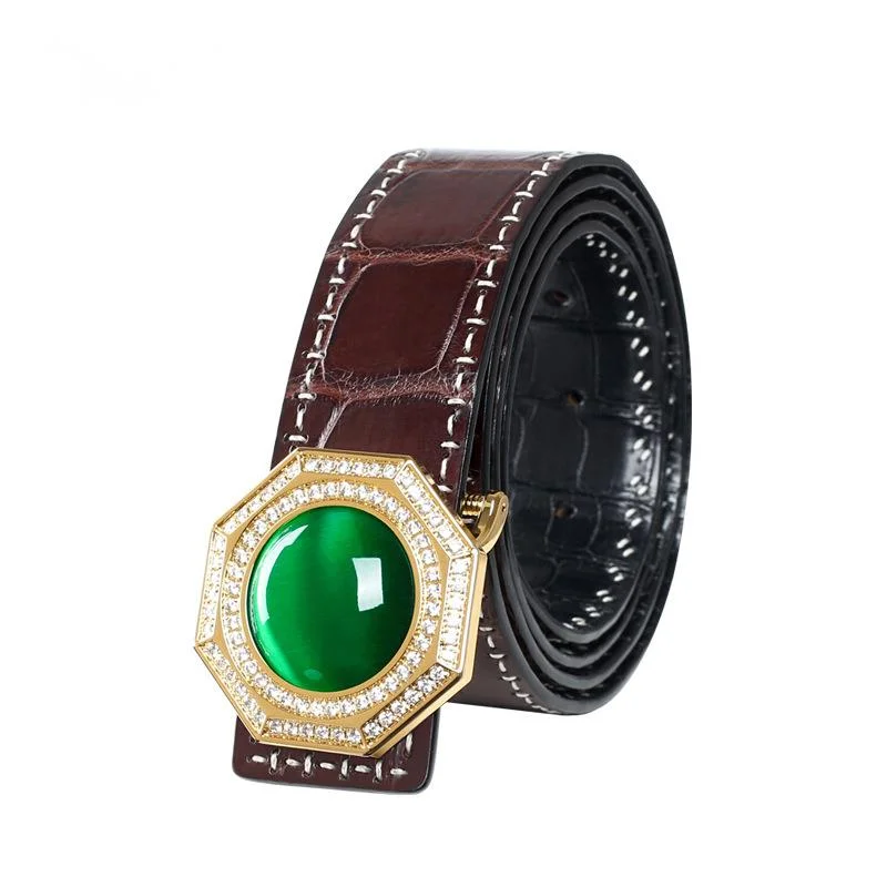 Crocodile Leather Waist Men's Belt Luxury Double Belly Plate Buckle Gifts Belts For Women Men Holographic Designer Free Shipping
Crocodile Leather Waist Men's Belt Luxury Double Belly Plate Buckle Gifts Belts For Women Men Holographic Designer Free Shipping