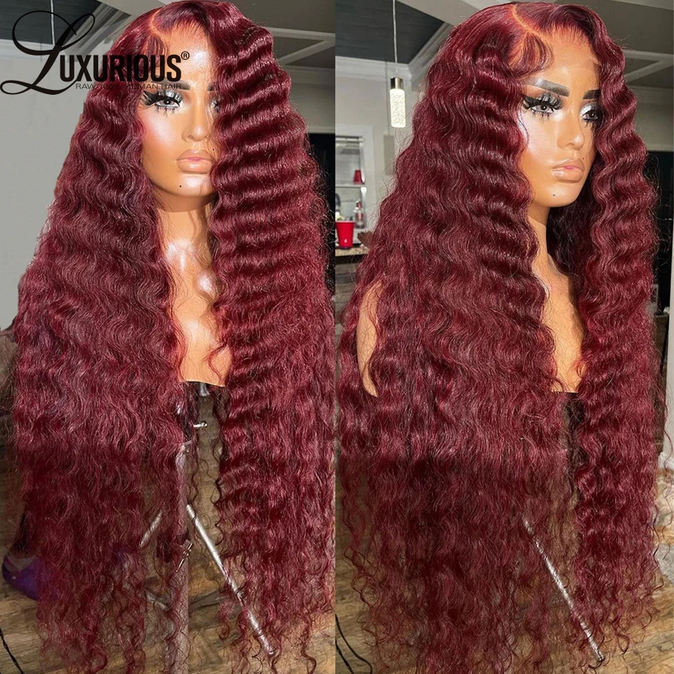 30 Inches Deep Wave 99J Burgundy Lace Front Wigs For Women Human Hair Red Curly Human Hair Wig Brazilian Remy Hair Pre Plucked
30 Inches Deep Wave 99J Burgundy Lace Front Wigs For Women Human Hair Red Curly Human Hair Wig Brazilian Remy Hair Pre Plucked