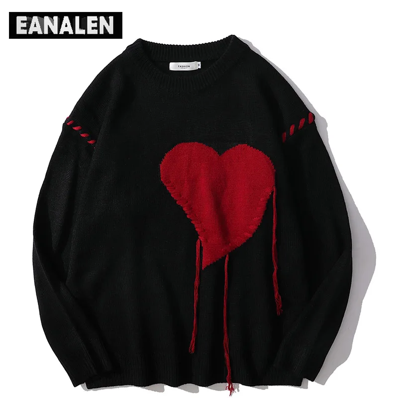 Harajuku love pattern knitted ugly sweater men letter punk rock black red gothic vintage grandpa sweater women cute pullover
Harajuku love pattern knitted ugly sweater men letter punk rock black red gothic vintage grandpa sweater women cute pullover
