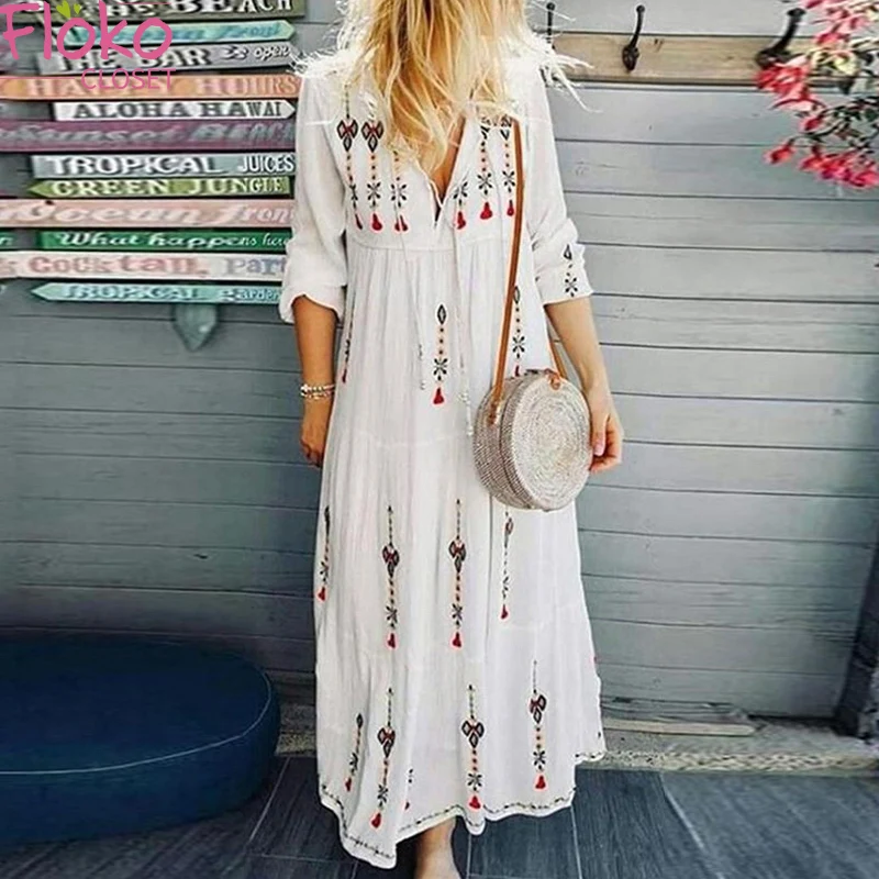 Flokocloset, Повседневное Платье макси с V-образным вырезом и богемным принтом для высоких женщин, весна-осень, элегантные, трапециевидные, винтаж...
Flokocloset, Повседневное Платье макси с V-образным вырезом и богемным принтом для высоких женщин, весна-осень, элегантные, трапециевидные, винтаж...