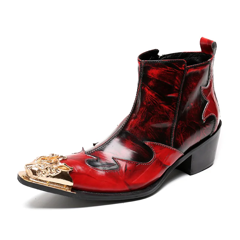 Mens Metal Pointed Toe Rivets Formal Genuine Leather Dress Boots Shoes Business Formal Plus Size 38-46 2022
Mens Metal Pointed Toe Rivets Formal Genuine Leather Dress Boots Shoes Business Formal Plus Size 38-46 2022