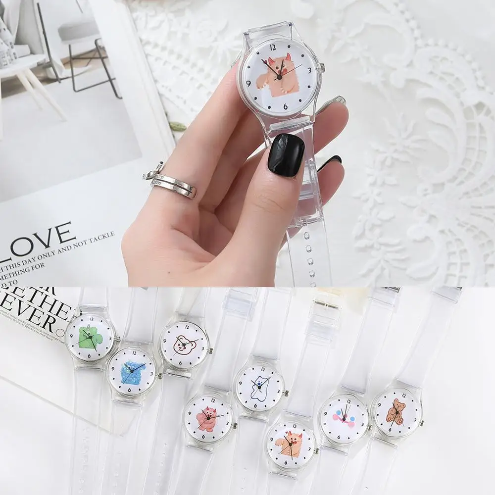 Женские часы с силиконовым мультяшным рисунком, прозрачный ремешок, женские часы в Корейском стиле, повседневные часы с круглым циферблато...
Женские часы с силиконовым мультяшным рисунком, прозрачный ремешок, женские часы в Корейском стиле, повседневные часы с круглым циферблато...