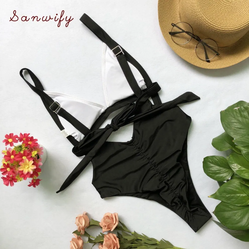 Women Hot Solid Bandage Halter Piece Swimsuit High Cut Swimwear High Waisted Bathing Suit Beach Bodysuit
Women Hot Solid Bandage Halter Piece Swimsuit High Cut Swimwear High Waisted Bathing Suit Beach Bodysuit