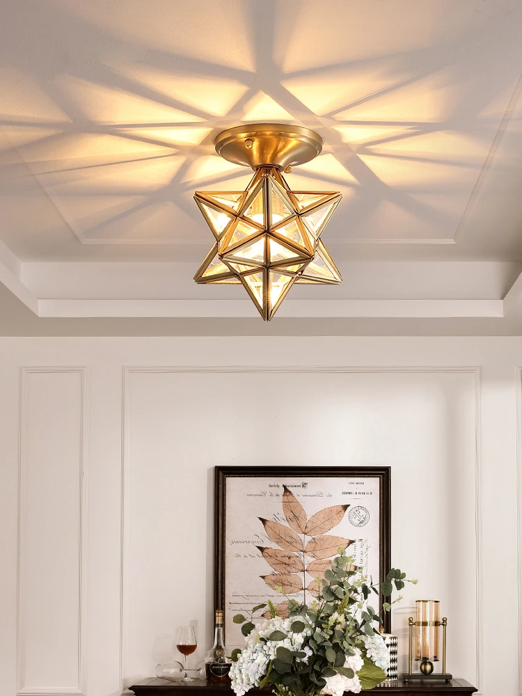 MOONSHADOW Ceiling lights Full Copper Modern Delicate LED Ceiling lamp with Star design Hallway Corridor Ceiling Lamp 220V
MOONSHADOW Ceiling lights Full Copper Modern Delicate LED Ceiling lamp with Star design Hallway Corridor Ceiling Lamp 220V
