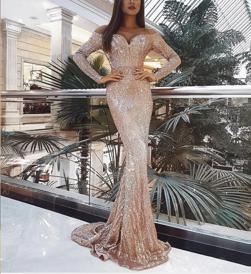 STYLISH LADY Sequin Long Mermaid Dress 2019 Autumn Women Long Sleeve Off the Shoulder Bodycon Gold Club Party Maxi Sequin Dress
STYLISH LADY Sequin Long Mermaid Dress 2019 Autumn Women Long Sleeve Off the Shoulder Bodycon Gold Club Party Maxi Sequin Dress