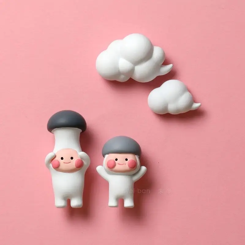 

Мультяшная милая кукла-гриб, магнит на холодильник, 3D трехмерные креативные магниты, французский пасторальный стиль, украшения для дома
