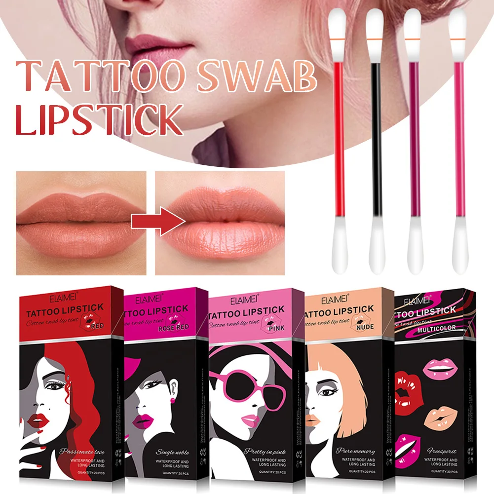 Tattoo Lipstick Cigarette Cotton Swab Lipstick Long Lasting Non-Sticky Lip Gloss Disposable Portable for Date Party Cosmetics
Tattoo Lipstick Cigarette Cotton Swab Lipstick Long Lasting Non-Sticky Lip Gloss Disposable Portable for Date Party Cosmetics