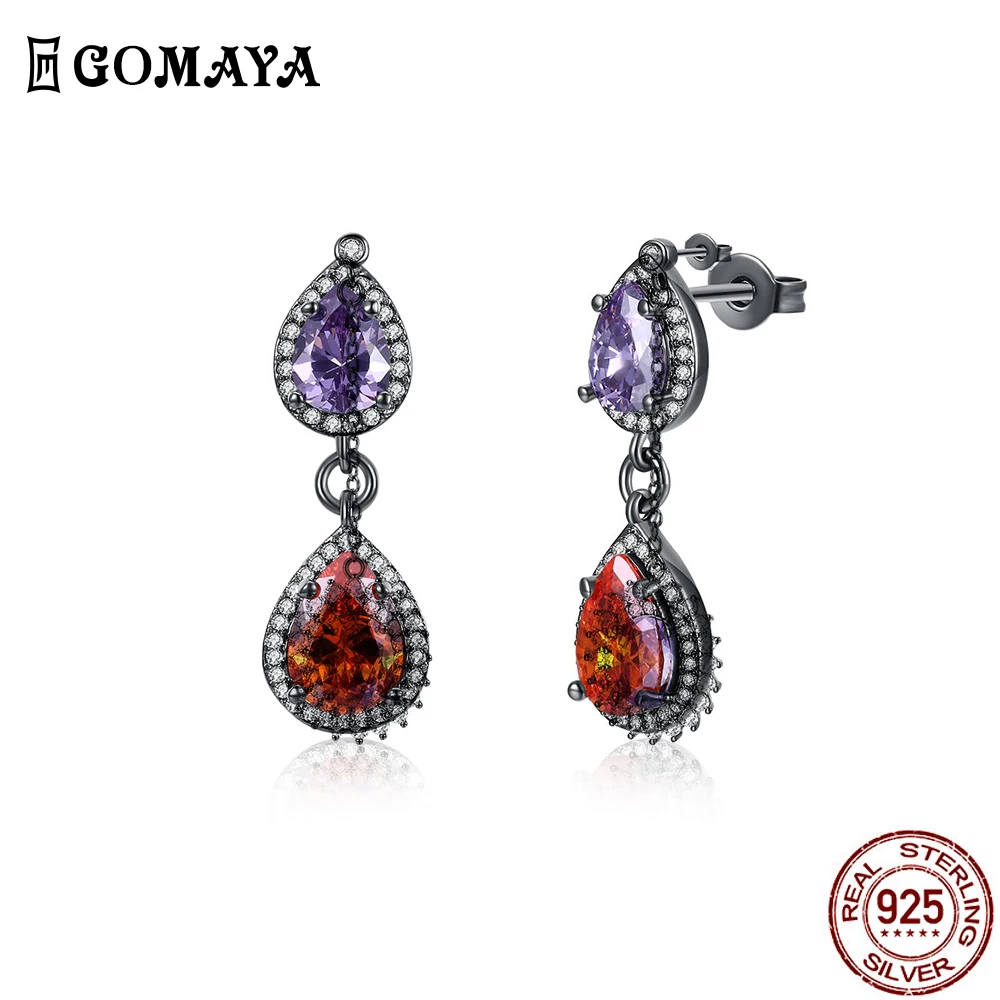 GOMAYA 925 Sterling Silver Water Drop Red Elegant Stud Earrings For Women Inlaid With Austria Crystal Fine Jewelry Wedding Gift
GOMAYA 925 Sterling Silver Water Drop Red Elegant Stud Earrings For Women Inlaid With Austria Crystal Fine Jewelry Wedding Gift