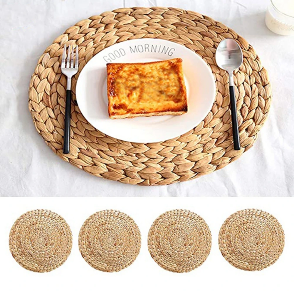 Round Handmade Woven Placemats Waterproof Dining Table Mats Non-Slip Heat Resistant Tableware Bowl Pads Drink Cup Coasters
Round Handmade Woven Placemats Waterproof Dining Table Mats Non-Slip Heat Resistant Tableware Bowl Pads Drink Cup Coasters