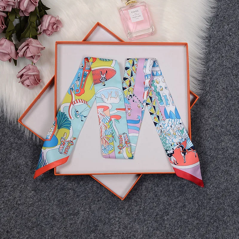 SIGISHIR World's Exposition Vintage French Women's Scarf Printed Hairband Simulation Silk Scarf Small Ribbon Scarf Customization
SIGISHIR World's Exposition Vintage French Women's Scarf Printed Hairband Simulation Silk Scarf Small Ribbon Scarf Customization