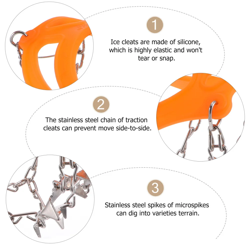 1 Pair Crampons Ice Cleat Traction Cleats Anti Slips Stainless Steel Microspikes
1 Pair Crampons Ice Cleat Traction Cleats Anti Slips Stainless Steel Microspikes