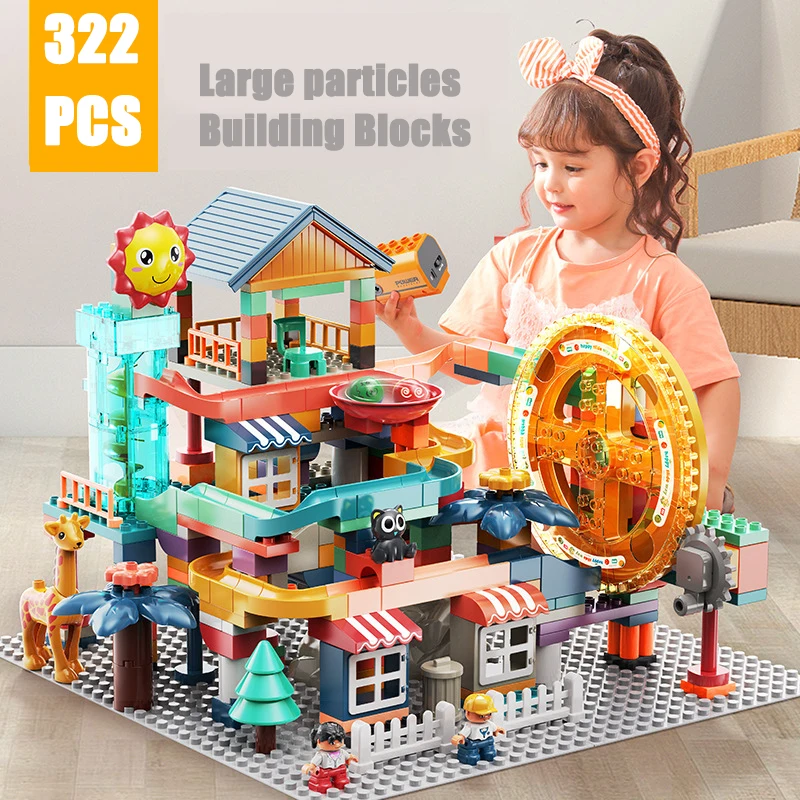 178-447PCS New Turntable Marble Race Run Blocks Big Size Building Blocks Funnel Slide Big Brick Toys For Children Gift
178-447PCS New Turntable Marble Race Run Blocks Big Size Building Blocks Funnel Slide Big Brick Toys For Children Gift