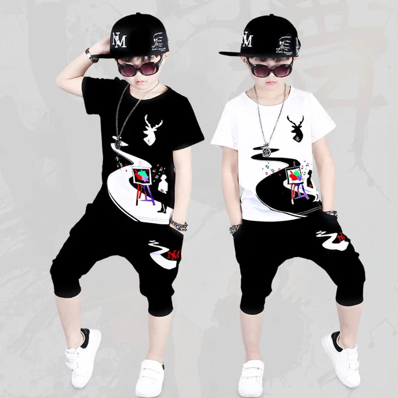 

Teenage Boys Clothing Set Casual Vetement Enfant Garcon Fashion Boy Clothes Hip-hop Kids Clothing Sets Child Sports Suit