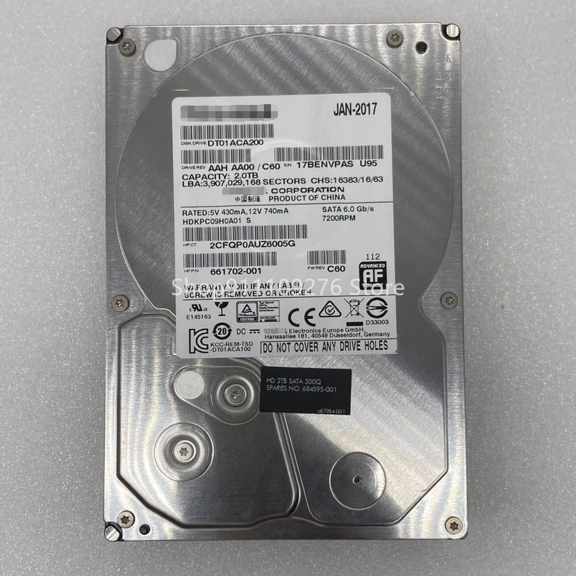 Жесткий диск для настольного компьютера TOSHIBA DT01ACA200 2T, механический жесткий диск
Жесткий диск для настольного компьютера TOSHIBA DT01ACA200 2T, механический жесткий диск