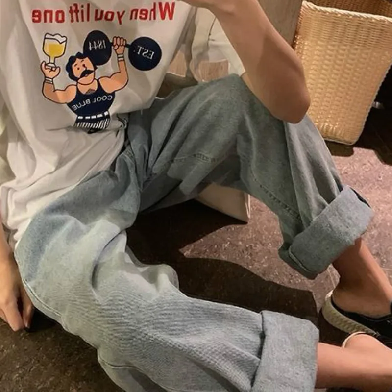 Jeans Women High Waist Vintage Plus Size for Womens Fashionable Silm Full Length Wide Leg Trousers Streetwear Retro Chic Elegant 
Jeans Women High Waist Vintage Plus Size for Womens Fashionable Silm Full Length Wide Leg Trousers Streetwear Retro Chic Elegant