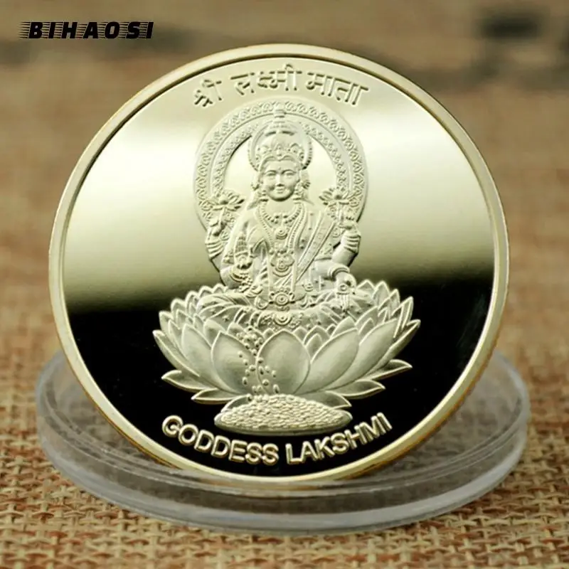 Indian Goddess Lakshmi Gold Plated Taiji Fengshui Buddha gold medal commemorative coin Indian Buddha metal badge coin collection
Indian Goddess Lakshmi Gold Plated Taiji Fengshui Buddha gold medal commemorative coin Indian Buddha metal badge coin collection