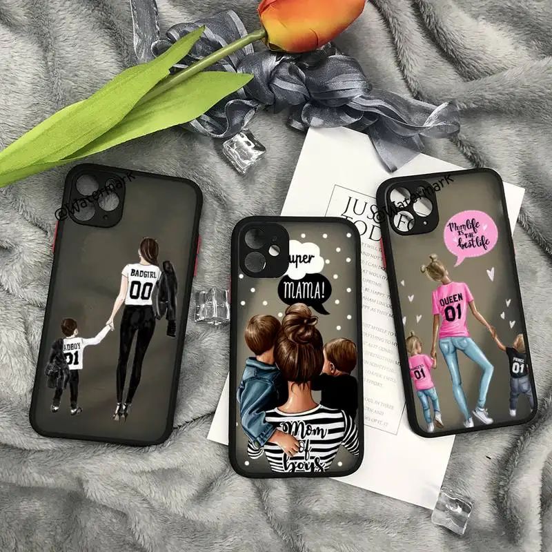 Mom Baby Girl Son Phone Case For IPhone 12 11 Pro Max Xs Xr X 7 8 Plus Black Matte Translucent Cover
Mom Baby Girl Son Phone Case For IPhone 12 11 Pro Max Xs Xr X 7 8 Plus Black Matte Translucent Cover