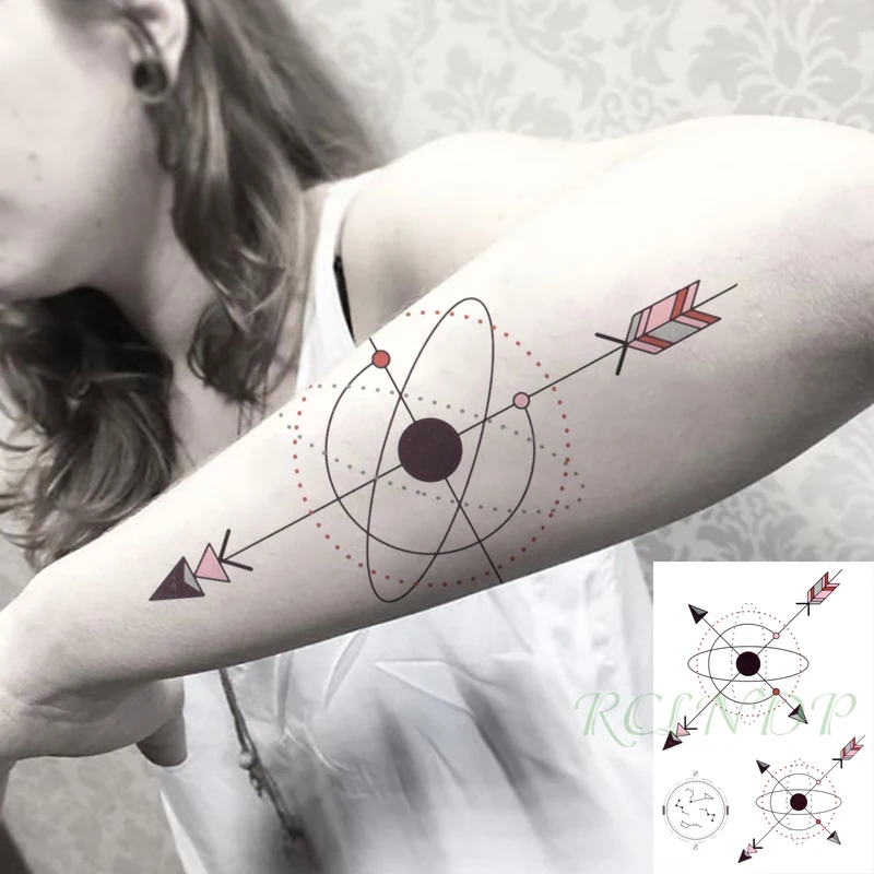 

Waterproof Temporary Tattoo Sticker Arrow Planet Geometric Constellation Element Fake Tatto Flash Tatoo for Men Women