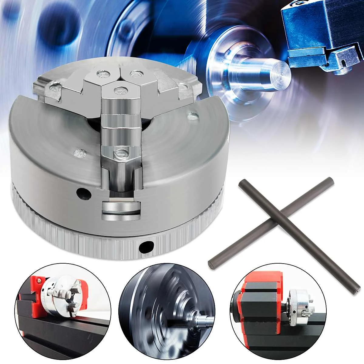 3 Jaw Self Centering Lathe Chuck M12*1 45mm Metal Scroll Chucks For Drilling Milling Machine Parts Diy Lathe Accessories
3 Jaw Self Centering Lathe Chuck M12*1 45mm Metal Scroll Chucks For Drilling Milling Machine Parts Diy Lathe Accessories