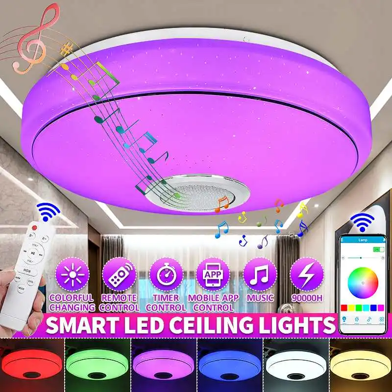 24/36/72W RGB Smart LED Ceiling Lamp LED Music Ceiling Light With Bluetooth Speaker Remote Control Mobile App Control
24/36/72W RGB Smart LED Ceiling Lamp LED Music Ceiling Light With Bluetooth Speaker Remote Control Mobile App Control
