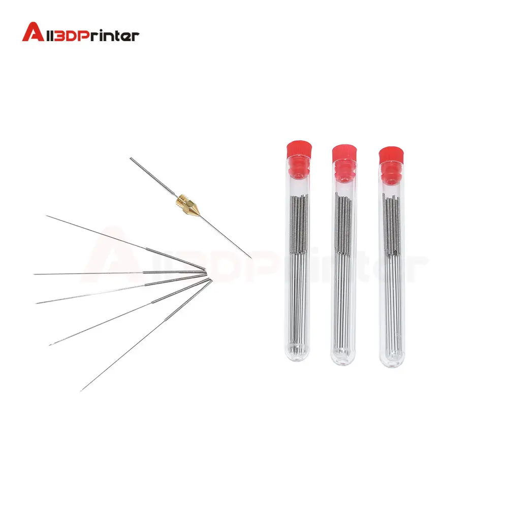 10PCS Stainless Steel Cleaning Needle 0.15mm 0.2mm 0.25mm 0.3mm 0.35mm 0.4mm Part Drill For V6 MK8 Nozzle 3D Printers Parts
10PCS Stainless Steel Cleaning Needle 0.15mm 0.2mm 0.25mm 0.3mm 0.35mm 0.4mm Part Drill For V6 MK8 Nozzle 3D Printers Parts