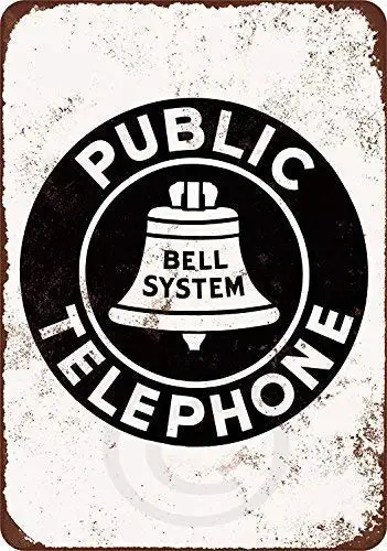 

Bell System Public Telephone Vintage Look Reproduction Metal Tin Sign Tin Sign Iron Painting 8X12 INCH