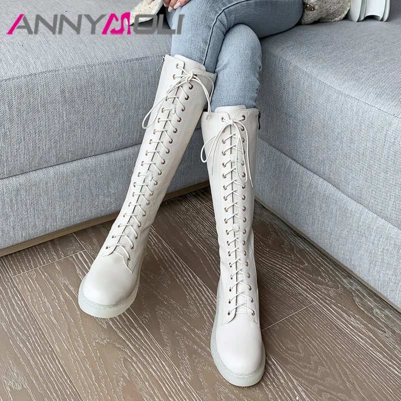 Женские высокие сапоги ANNYMOLI, из натуральной кожи, на плоской платформе, мотоциклетные сапоги, на молнии, с перекрестной шнуровкой, высокие с...
Женские высокие сапоги ANNYMOLI, из натуральной кожи, на плоской платформе, мотоциклетные сапоги, на молнии, с перекрестной шнуровкой, высокие с...