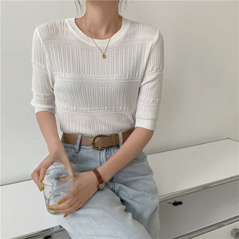 HziriP Chic Fashion All-Match Pattern Gentle Solid Color T-Shirt Women 2021 New Hot Summer Loose Casual Short-Sleeved Thin Top
HziriP Chic Fashion All-Match Pattern Gentle Solid Color T-Shirt Women 2021 New Hot Summer Loose Casual Short-Sleeved Thin Top