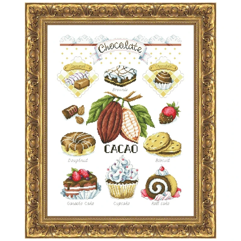 Dreampattern Chocolate Cross-stitch embroidery set CACAO design 18ct 14ct 11ct unprint canvas embroider DIY
Dreampattern Chocolate Cross-stitch embroidery set CACAO design 18ct 14ct 11ct unprint canvas embroider DIY