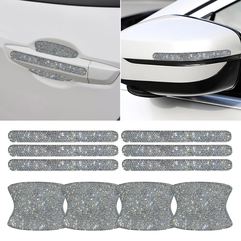 8/10pcs Bling Car Kit Car Door Handle Protector Shiny Rhinestones Scratch-Resistant Stickers Door Cup Handle Protective Film
8/10pcs Bling Car Kit Car Door Handle Protector Shiny Rhinestones Scratch-Resistant Stickers Door Cup Handle Protective Film