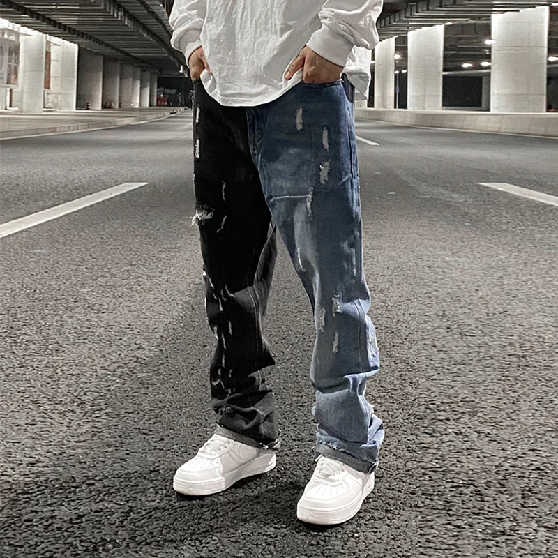 Color Block Hole Washed High Street Jeans for Men Straight Retro Frayed Casual Denim Pants Harajuku Baggy Oversize Trousers
Color Block Hole Washed High Street Jeans for Men Straight Retro Frayed Casual Denim Pants Harajuku Baggy Oversize Trousers