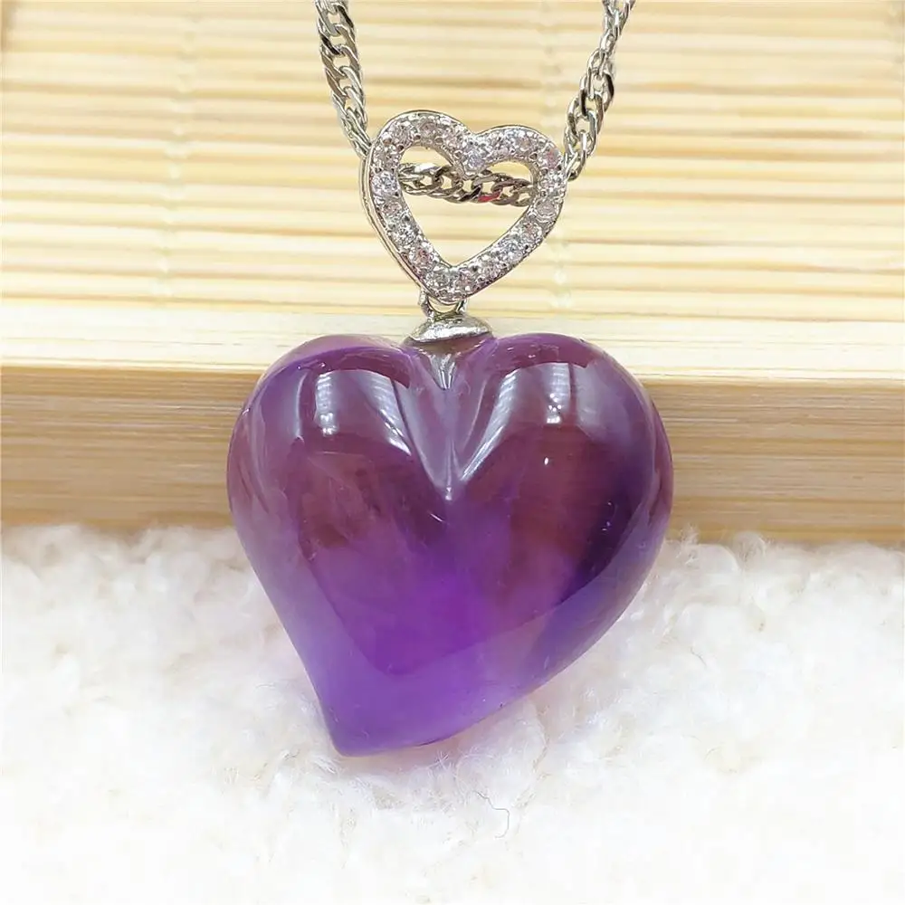 Natural Purple Lavender Amethyst Quartz Heart Pendant Love 22x21mm For Women Men Amethyst Necklace Jewelry From Brazil AAAAA
Natural Purple Lavender Amethyst Quartz Heart Pendant Love 22x21mm For Women Men Amethyst Necklace Jewelry From Brazil AAAAA