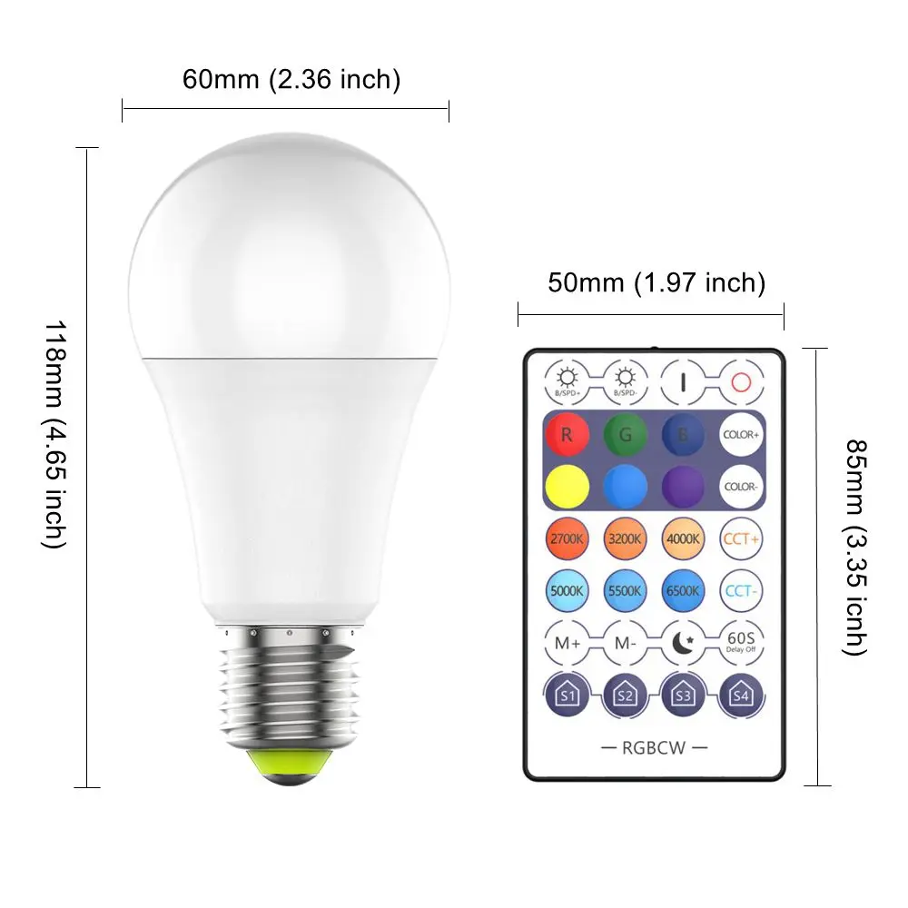 YHW 10W E27 WiFi Smart Light Bulb With 2.4G Remote Control LED Lamp AC190-240V RGB+Cool+Warm White Voice Control Music Function
YHW 10W E27 WiFi Smart Light Bulb With 2.4G Remote Control LED Lamp AC190-240V RGB+Cool+Warm White Voice Control Music Function