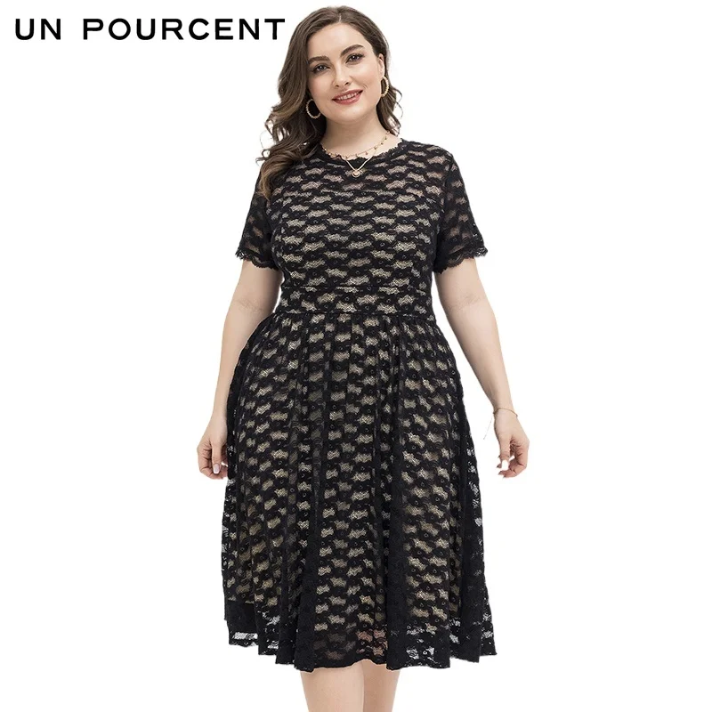 2021 Spring and Summer Large Size Dress Intellectual Elegant Sexy Slim-Fit Short Sleeve Lace Dress Plus Size Clothing for Women
2021 Spring and Summer Large Size Dress Intellectual Elegant Sexy Slim-Fit Short Sleeve Lace Dress Plus Size Clothing for Women