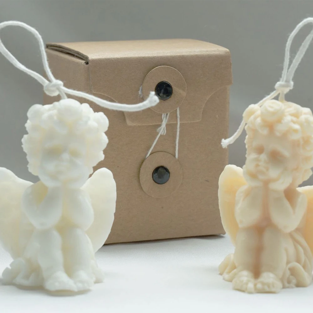 1 шт. искусство свечи 3D милая щека Ангел Ароматизированная свеча воск для