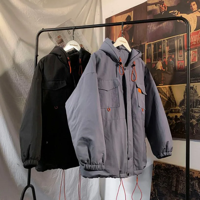 Winter Coat Men's Loose and Velvet Thickening Student Tooling Cotton Padded Jacket Korean Style Trendy Jacket Men Clothing 2020 
Winter Coat Men's Loose and Velvet Thickening Student Tooling Cotton Padded Jacket Korean Style Trendy Jacket Men Clothing 2020