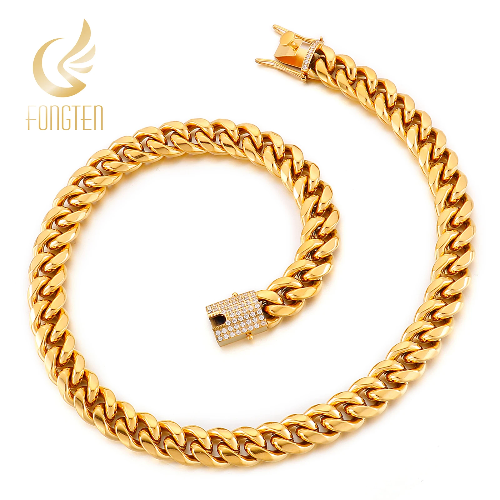Fongten Hip Hop Cuban Chain Shiny Necklace for Men Curb Zircon Crystal Charm Choker Stainless Steel Male Necklaces Punk Jewelry
Fongten Hip Hop Cuban Chain Shiny Necklace for Men Curb Zircon Crystal Charm Choker Stainless Steel Male Necklaces Punk Jewelry