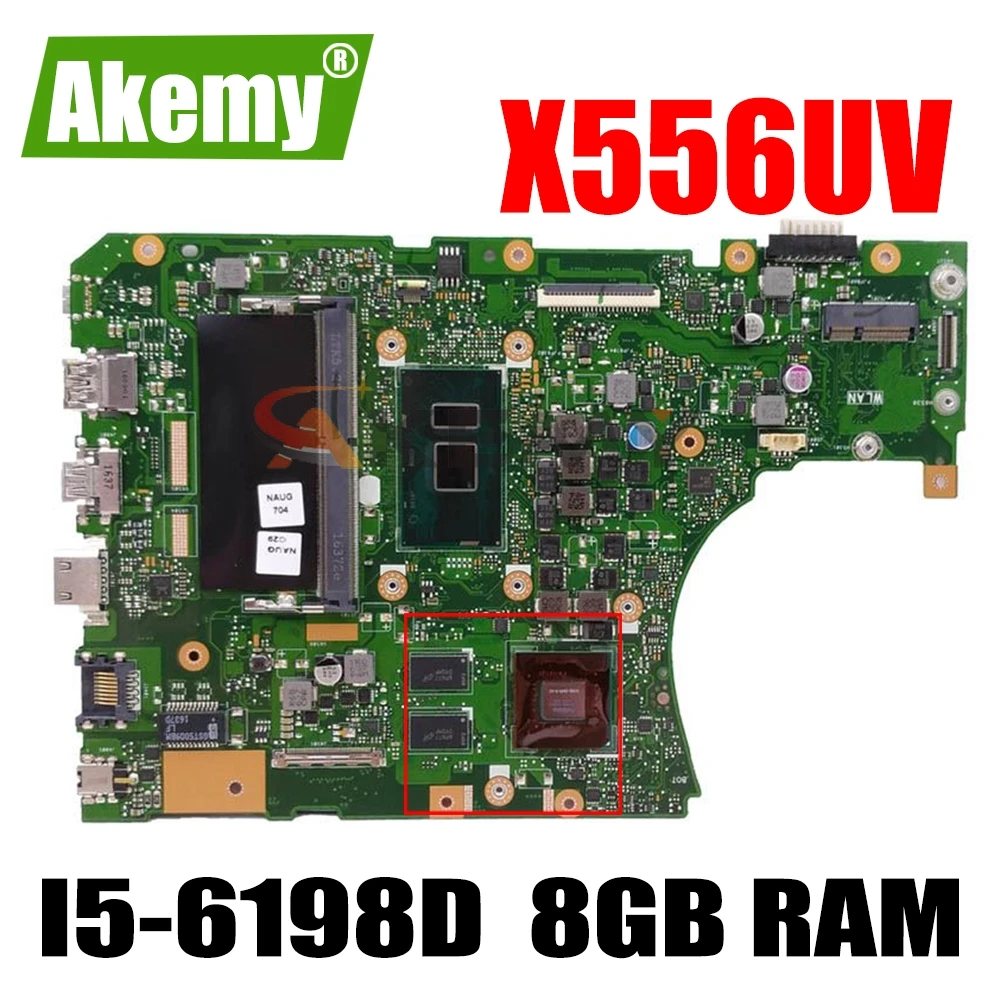 X556UV REV 3.1 For ASUS X556UQ X556UR X556UF X556U X556UQK Laptop Motherboard Mainboard With I5-6198D CPU 8GB RAM DDR4
X556UV REV 3.1 For ASUS X556UQ X556UR X556UF X556U X556UQK Laptop Motherboard Mainboard With I5-6198D CPU 8GB RAM DDR4