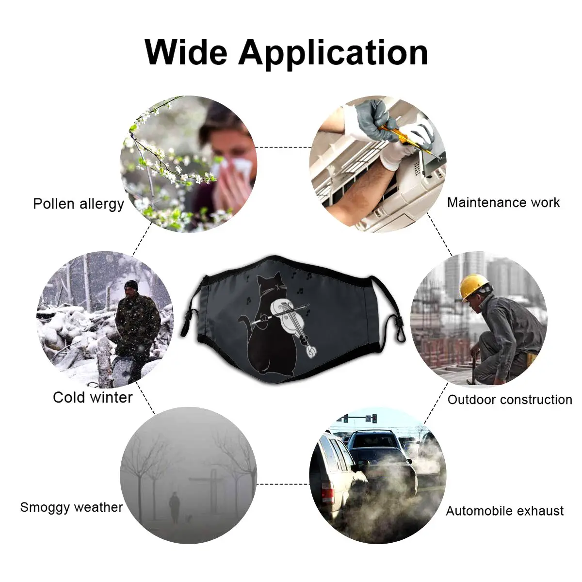 Violin Mouth Face Mask Black Cat Playing Violin Funny Facial Mask Fashion Cool with 2 Filters for Adult
Violin Mouth Face Mask Black Cat Playing Violin Funny Facial Mask Fashion Cool with 2 Filters for Adult