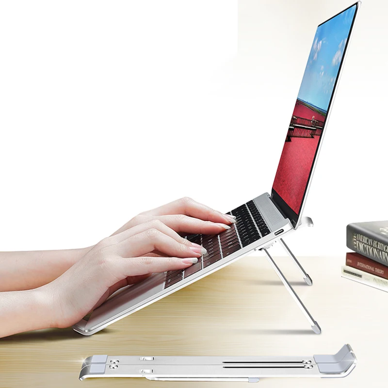 Подставка для ноутбука Складная 4 регулируемая по высоте подставка алюминиевый