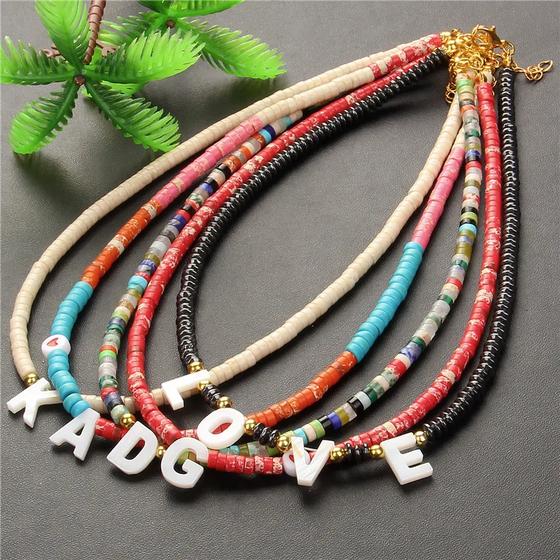 Bohemia Shell Letter Beaded Necklaces Initial 26 Letters Pendant Choker Necklace Fashion Jewelry Women Men Boho Accessories
Bohemia Shell Letter Beaded Necklaces Initial 26 Letters Pendant Choker Necklace Fashion Jewelry Women Men Boho Accessories