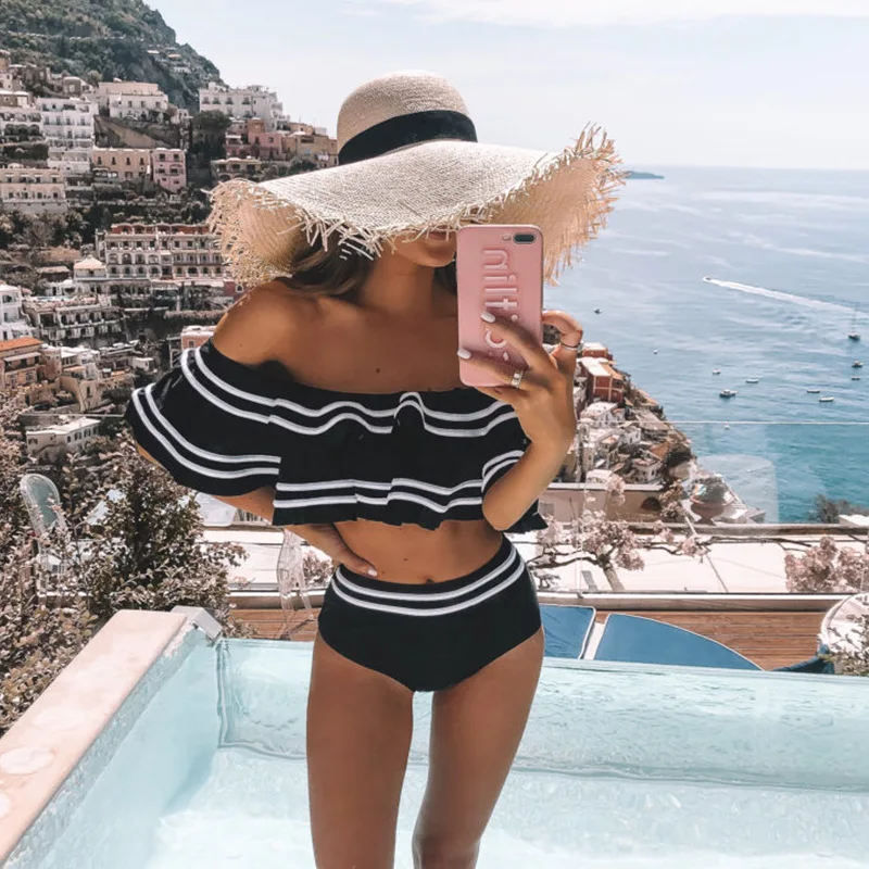 High Waist Bikini Set 2020 Sexy Off Shoulder Swimwear Women Swimsuit Ruffle Bathing Suit Beachwear Biquini female
High Waist Bikini Set 2020 Sexy Off Shoulder Swimwear Women Swimsuit Ruffle Bathing Suit Beachwear Biquini female