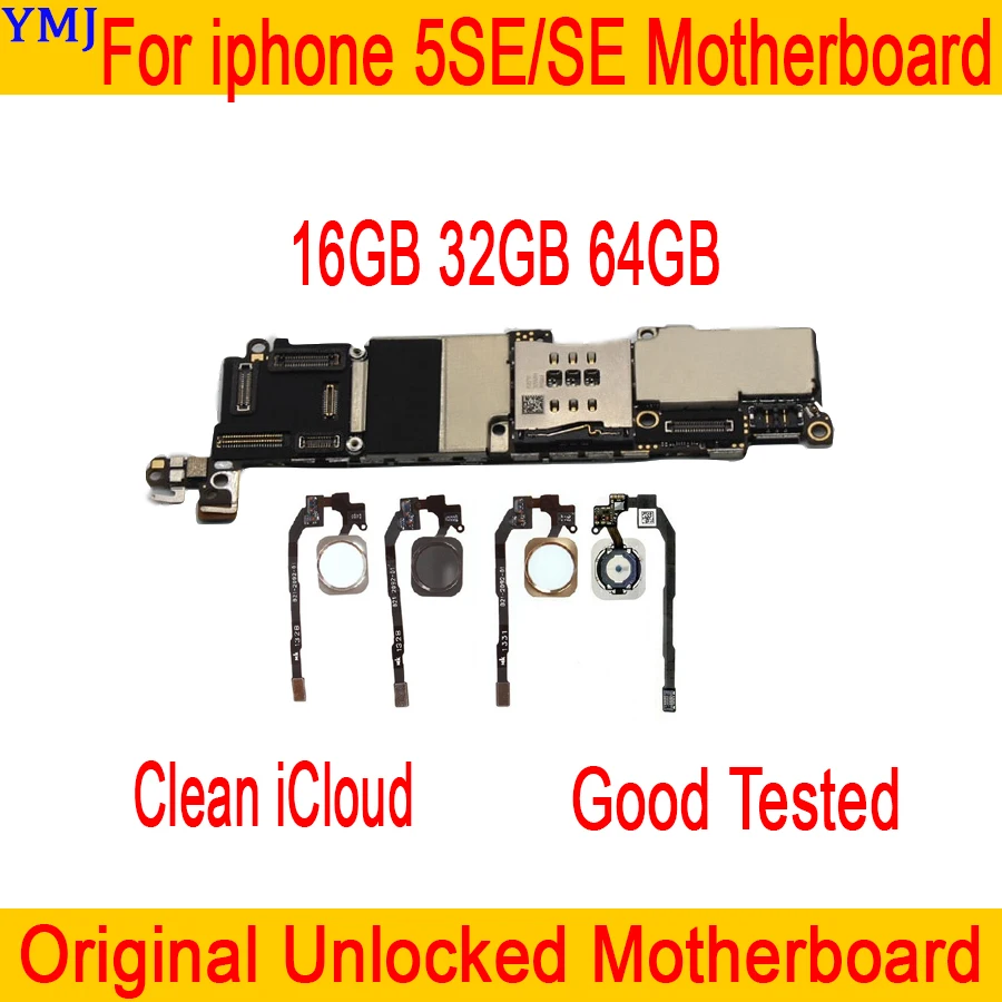 Материнская плата для iphone SE 16 ГБ 32 64 128 дюймов с/без Touch ID 100% оригинал