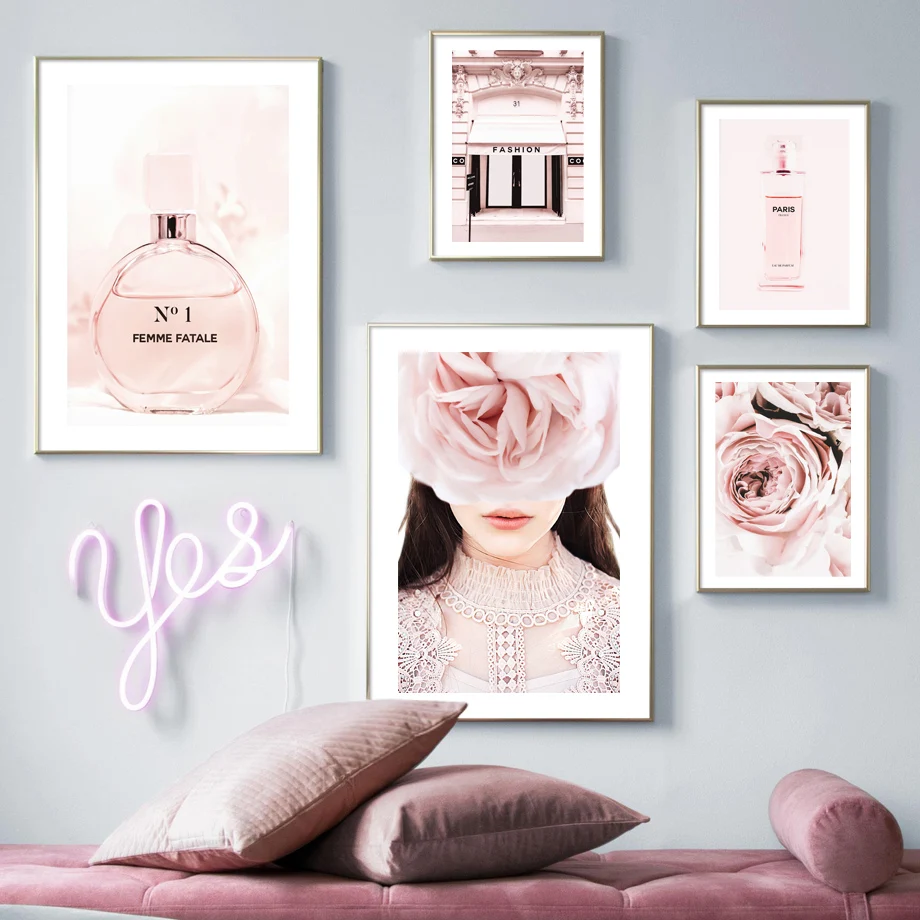 Paris Fashion Woman Pink Rose Flowers Perfume Wall Art Print Canvas Painting Nordic Posters Wall Pictures For Living Room Decor
Paris Fashion Woman Pink Rose Flowers Perfume Wall Art Print Canvas Painting Nordic Posters Wall Pictures For Living Room Decor