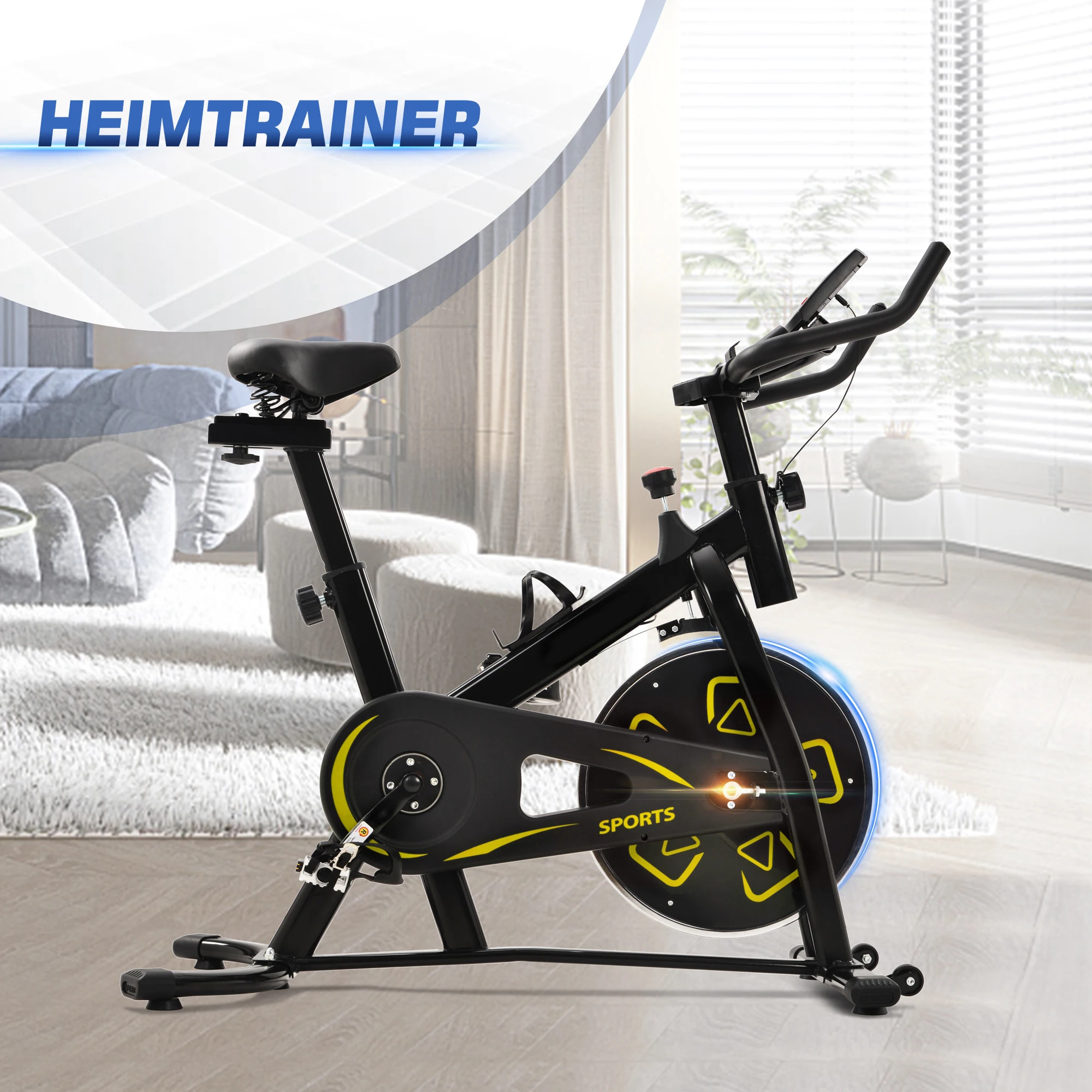 Schwungrad Heimtrainer, Spinning Bike Indoor Heimtrainer mit einstellbarem Widerstand und Sitz, LCD-Bildschirm, Handyhalterung
Schwungrad Heimtrainer, Spinning Bike Indoor Heimtrainer mit einstellbarem Widerstand und Sitz, LCD-Bildschirm, Handyhalterung
