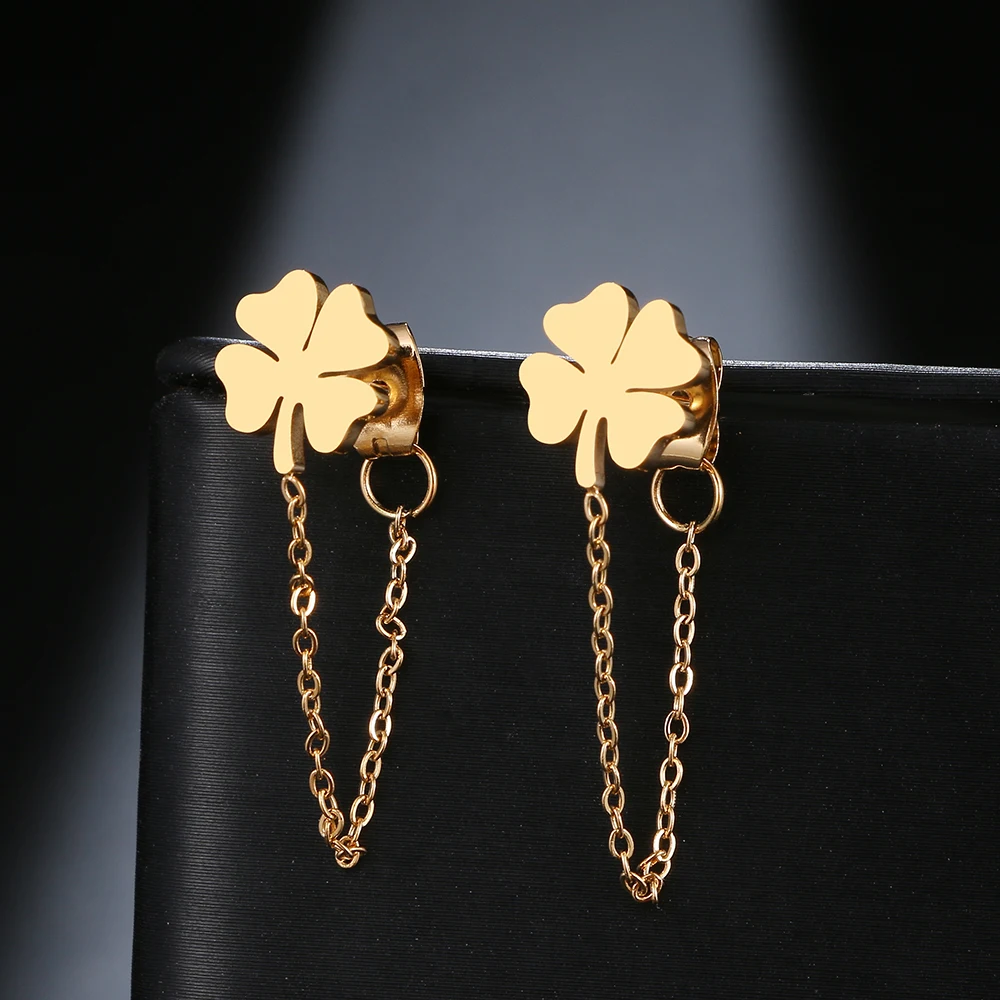 Stainless Steel Earrings 2021 Trend Classic Style Clover Shape Fashion Tassel Chain Earrings For Women Jewelry Friends Gifts NEW
Stainless Steel Earrings 2021 Trend Classic Style Clover Shape Fashion Tassel Chain Earrings For Women Jewelry Friends Gifts NEW