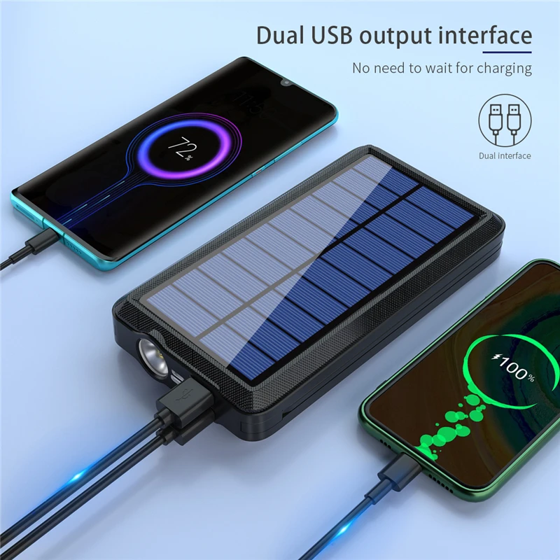 Qi Wireless Charger Solar Power Bank 30000mAh For iPhone 11 Samsung S20 Xiaomi mi Powerbank Built in 4 Cables Battery Poverbank
Qi Wireless Charger Solar Power Bank 30000mAh For iPhone 11 Samsung S20 Xiaomi mi Powerbank Built in 4 Cables Battery Poverbank