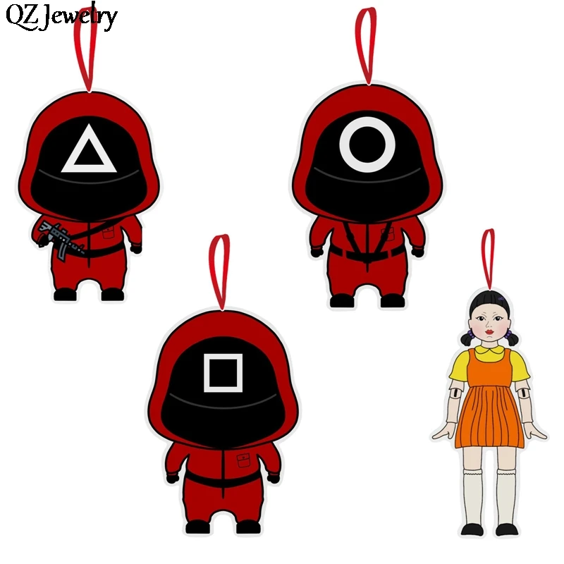 Squid Game Keychain Toy Acrylic Mask Character Figure Key Chain Toy Cosplay Keyring Car Pendant Key Ring Toy Gifts 오징어 게임
Squid Game Keychain Toy Acrylic Mask Character Figure Key Chain Toy Cosplay Keyring Car Pendant Key Ring Toy Gifts 오징어 게임