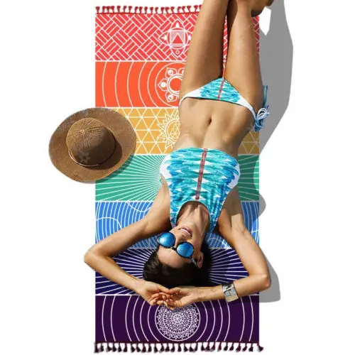 1Pcs Tassels Single Rainbow Chakra Tapestry Towel Mandala Boho Stripes Travel Yoga Mat Tapestry
1Pcs Tassels Single Rainbow Chakra Tapestry Towel Mandala Boho Stripes Travel Yoga Mat Tapestry